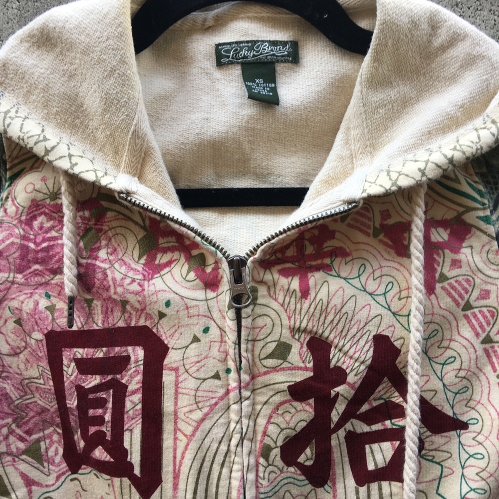 Lucky Brand Hoodie XS Womens/Girls Asian Felt